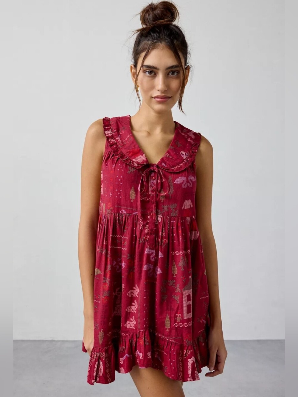 Out From Under Lottie Ruffle Collar Babydoll Sleep Dress Size XS